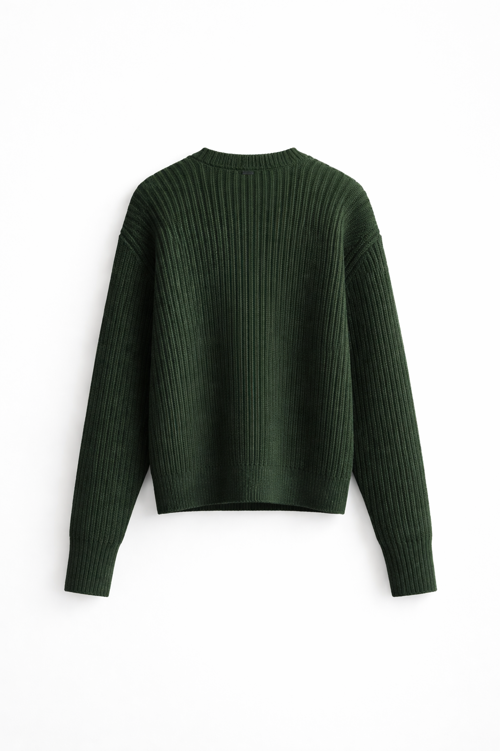 Deep Moss Rib Structure Knit Sweater