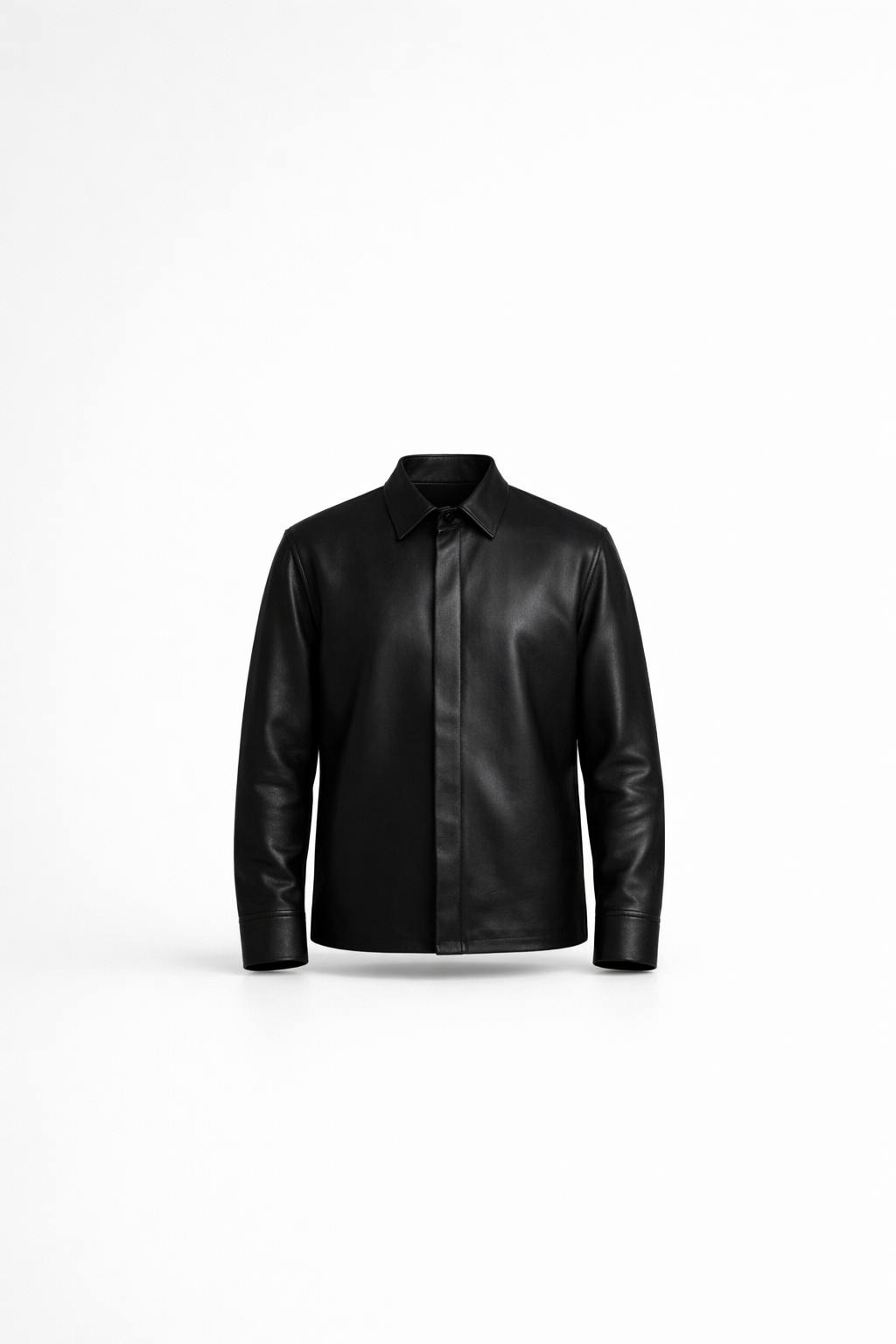 Men’s Sculpted Minimal Leather Shirt