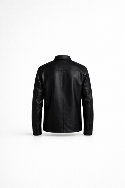 Men’s Sculpted Minimal Leather Shirt