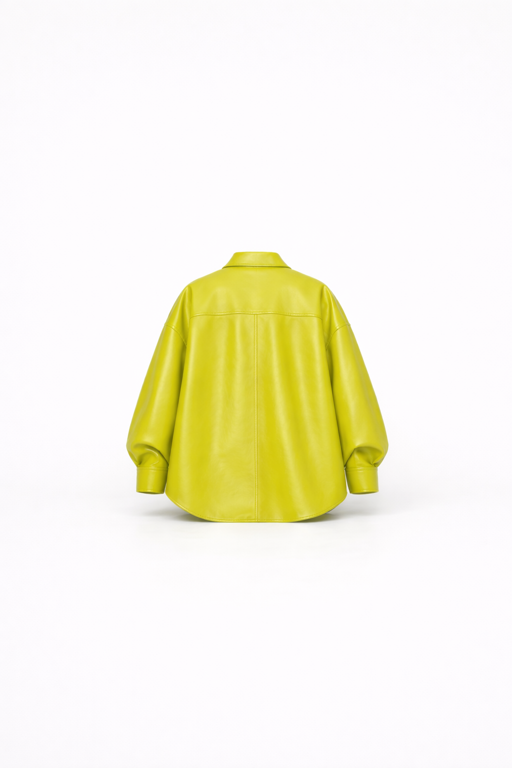 Yellow leather jacket on a white background
