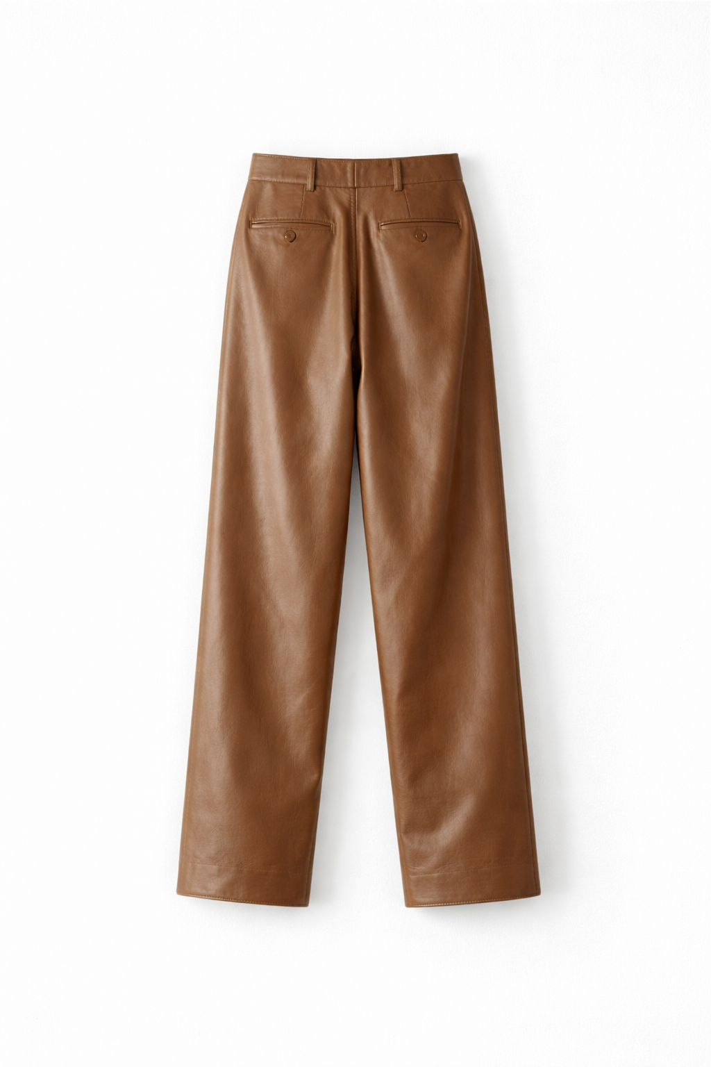 Cappuccino Relaxed Leather Trousers