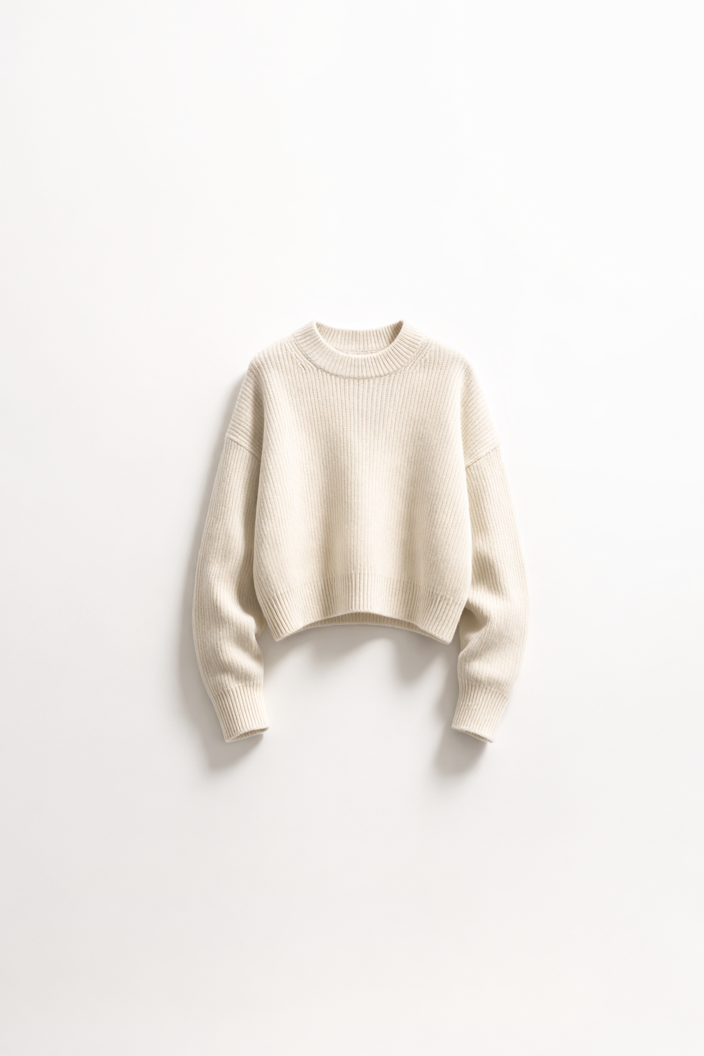 Cloud Dancer White Oversized Rib Knit Sweater