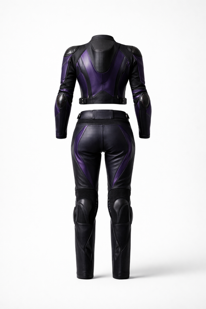 Midnight Velocity Women’s Leather Motorbike Suit