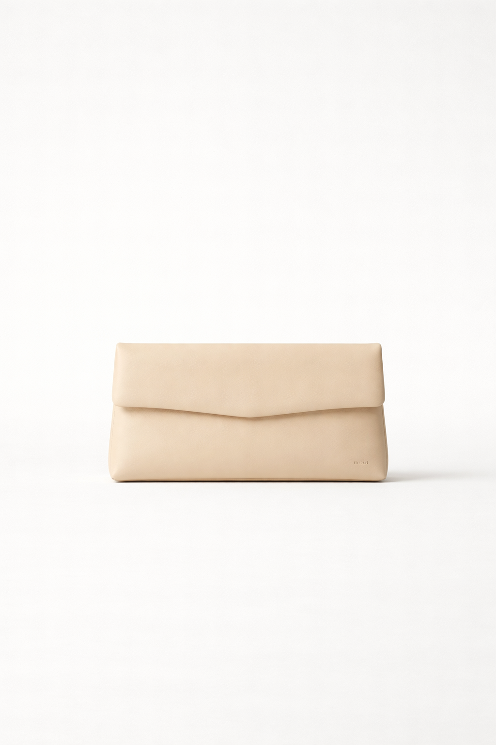 Latte Beige Leather Clutch