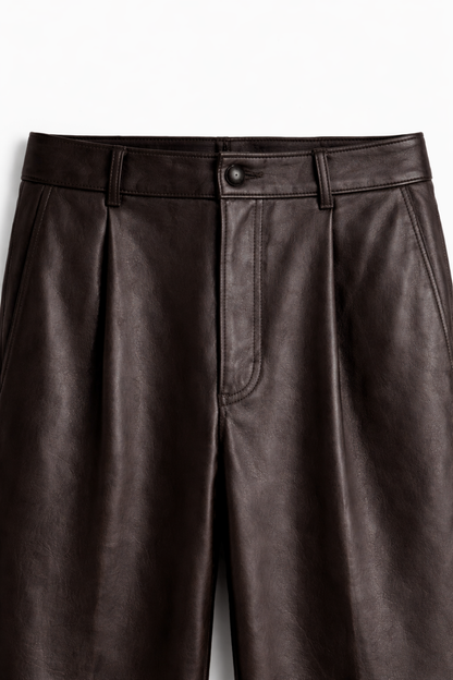 Men’s Blackened Espresso Leather Trousers