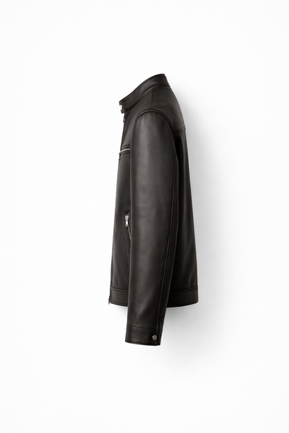 Men Premium Charcoal Black Leather Jacket