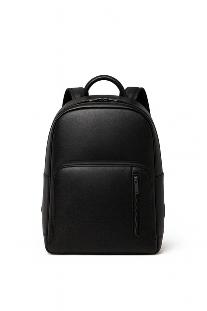 Men Black Leather Backpack