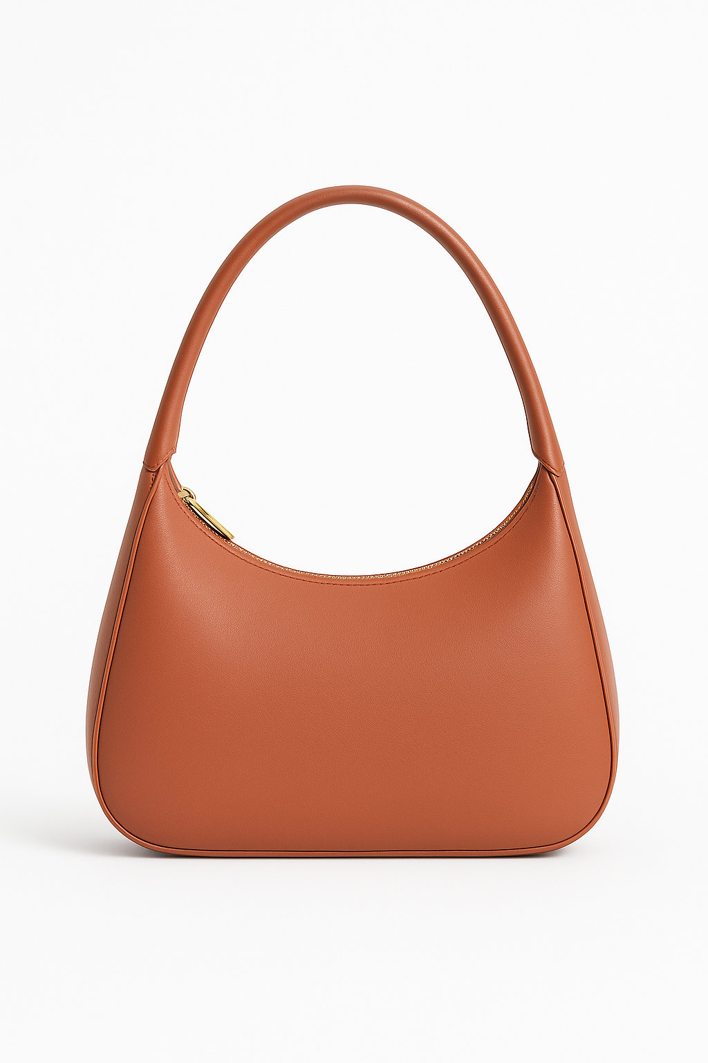 Soft Crescent Hobo Bag in Terracotta Clay