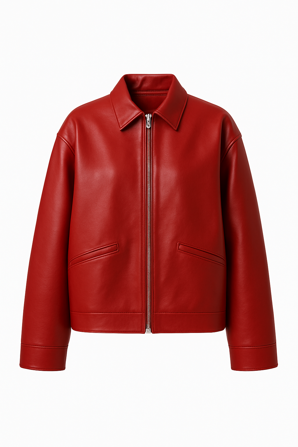 Women Red Leather Jacket