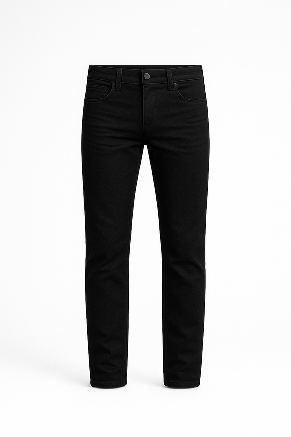 Men Black Slim-Straight Denim Jeans