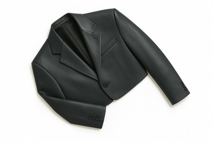Cropped Premium Leather Blazer