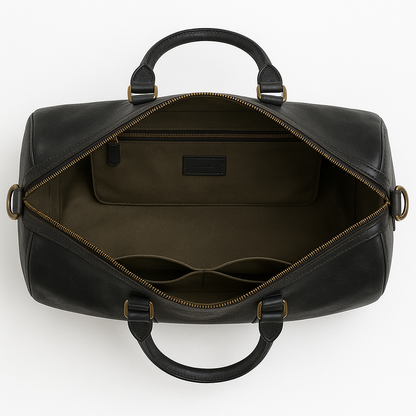 Men’s Black Leather Duffle Bag