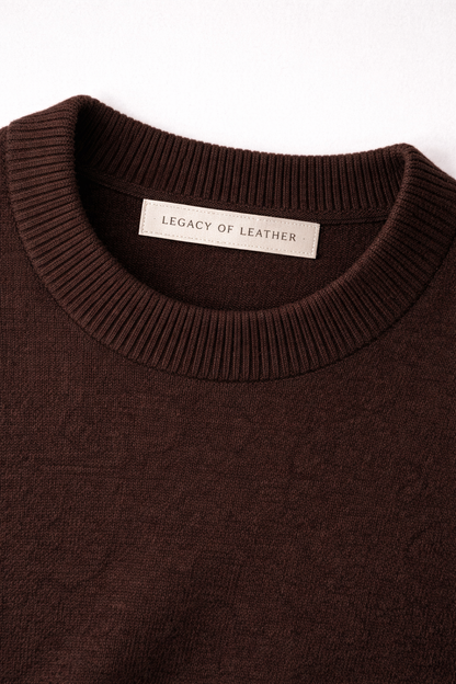 Men Espresso Merino Cashmere Knit Sweater