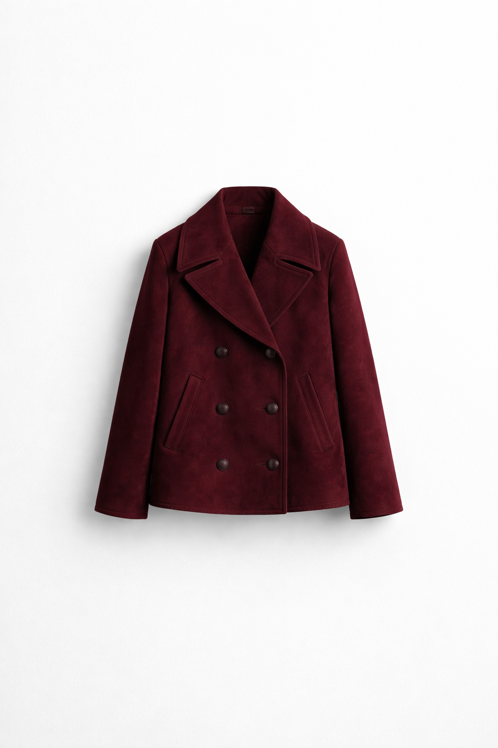 Maroon coat on a white background
