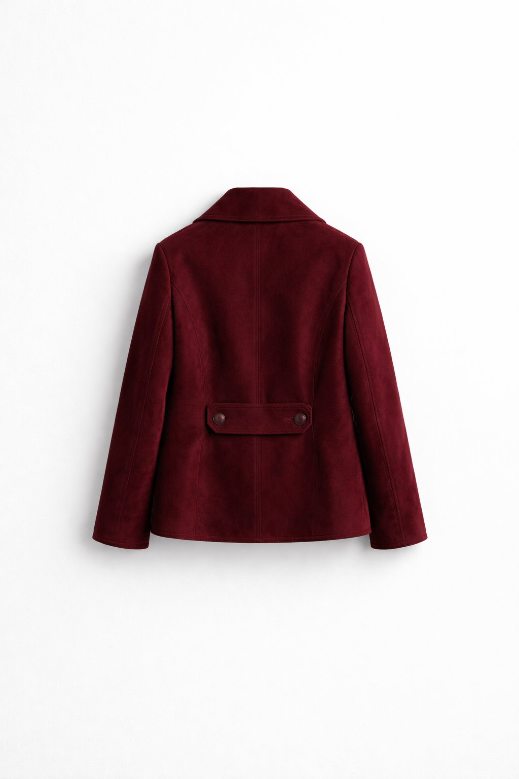 Luxury Women's Burgundy Suede Coat