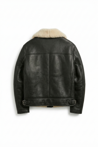 Women Relaxed Shearling Leather Jacket