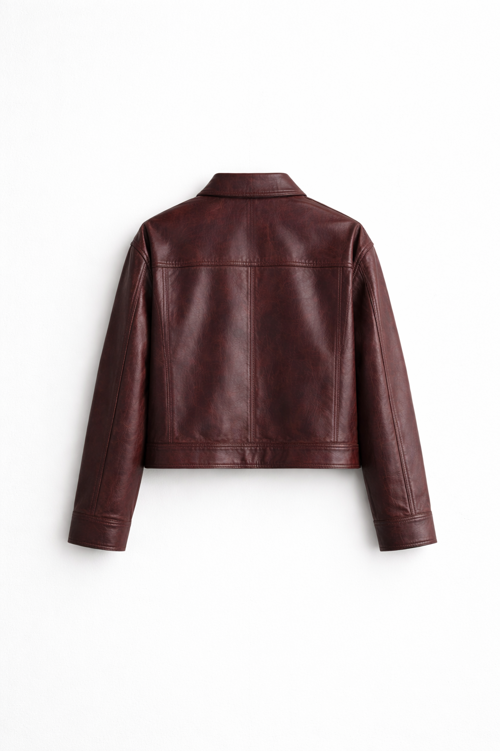 Women’s Vintage Washed Wine Red Leather Jacket