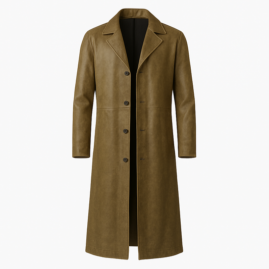 Men’s Long Leather Duster Coat
