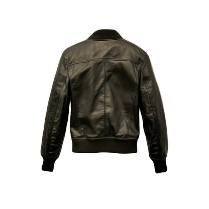 Sleek Black Leather Bomber Jacket for Women Your New Daily Armor