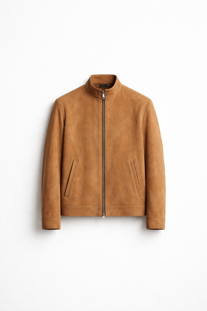 men-camel-suede-mandarin-collar-jacket