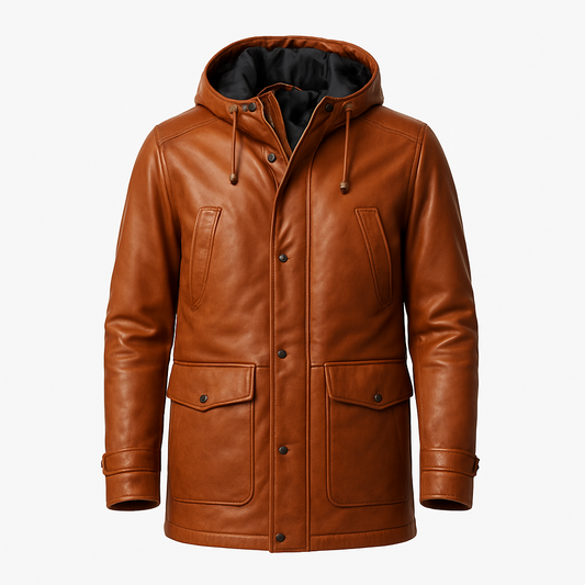 Men’s Leather Parka Jacket