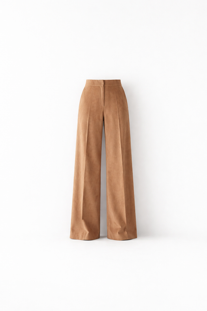 Women’s Soft Suede Wide-Leg Trousers