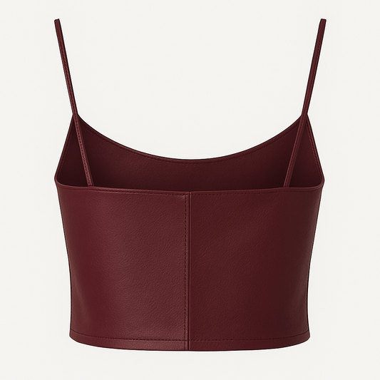 Women’s Burgundy Leather Camisole Top