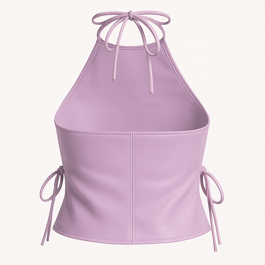 Women’s Lilac Leather Halter Top