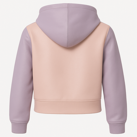 Women’s Two-Tone Leather Hoodie