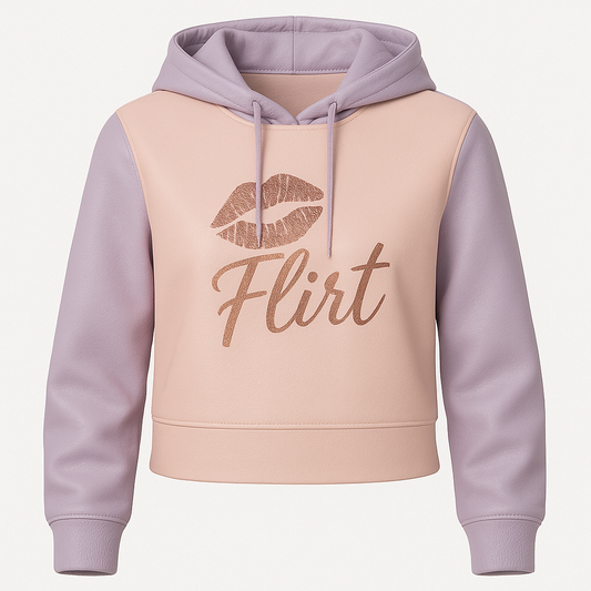 Women’s Two-Tone Leather Hoodie